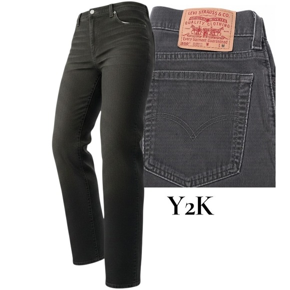 Levi's Denim - VTG Levis Jeans 30x30 Y2K Grey Faded 10 M Mis Corduroy 550 Relaxed  Tapered